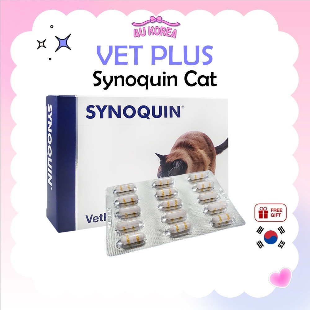 VET PLUS Synoquin Cat 30 Tablets /Joint Supplement ช่วยป้องกันและปรับปรุงการหลอมรวมกระดูกสะบ้าและโรคข้อเข่าเสื่อม  / K-PET