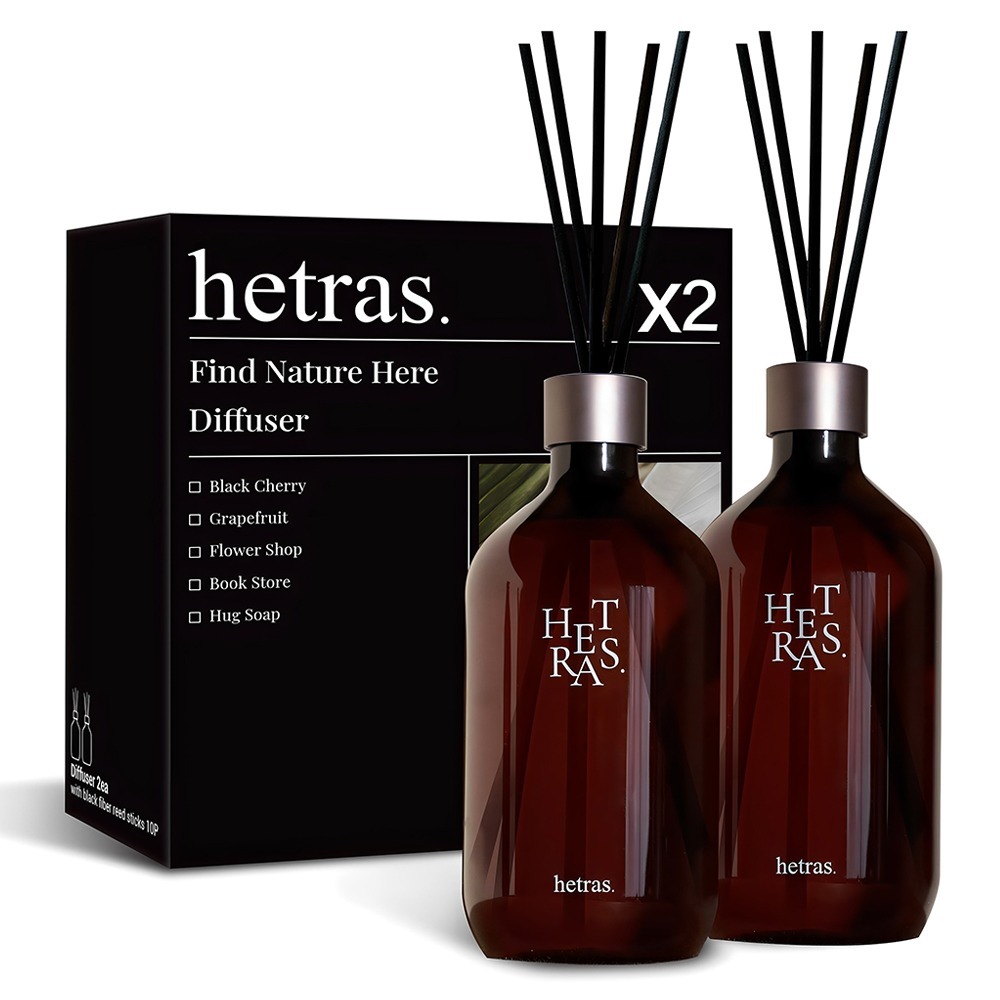 Hetras Premium Diffuser 500ml x2 – Hotel Wood / Flower Shop / Jeju Forest | กลิ่นหอมห้องขนาดใหญ่ | H