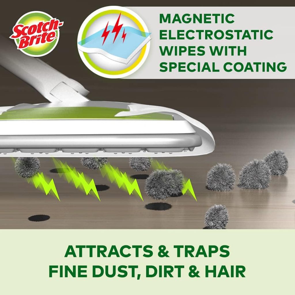 3M Scotch-Brite Easy Sweeper Plus Anti-Bacterial Dry กระดาษทําความสะอาดแบบใช้แล้วทิ้ง Wiper Bulk Ref