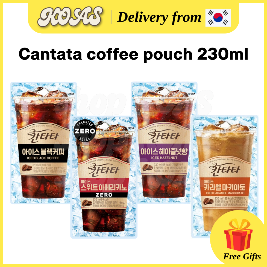 [Cantata] Coffee Pouch 230ml – Black, Sweet Americano, Hazelnut, Caramel Macchiato, Coffee Drink