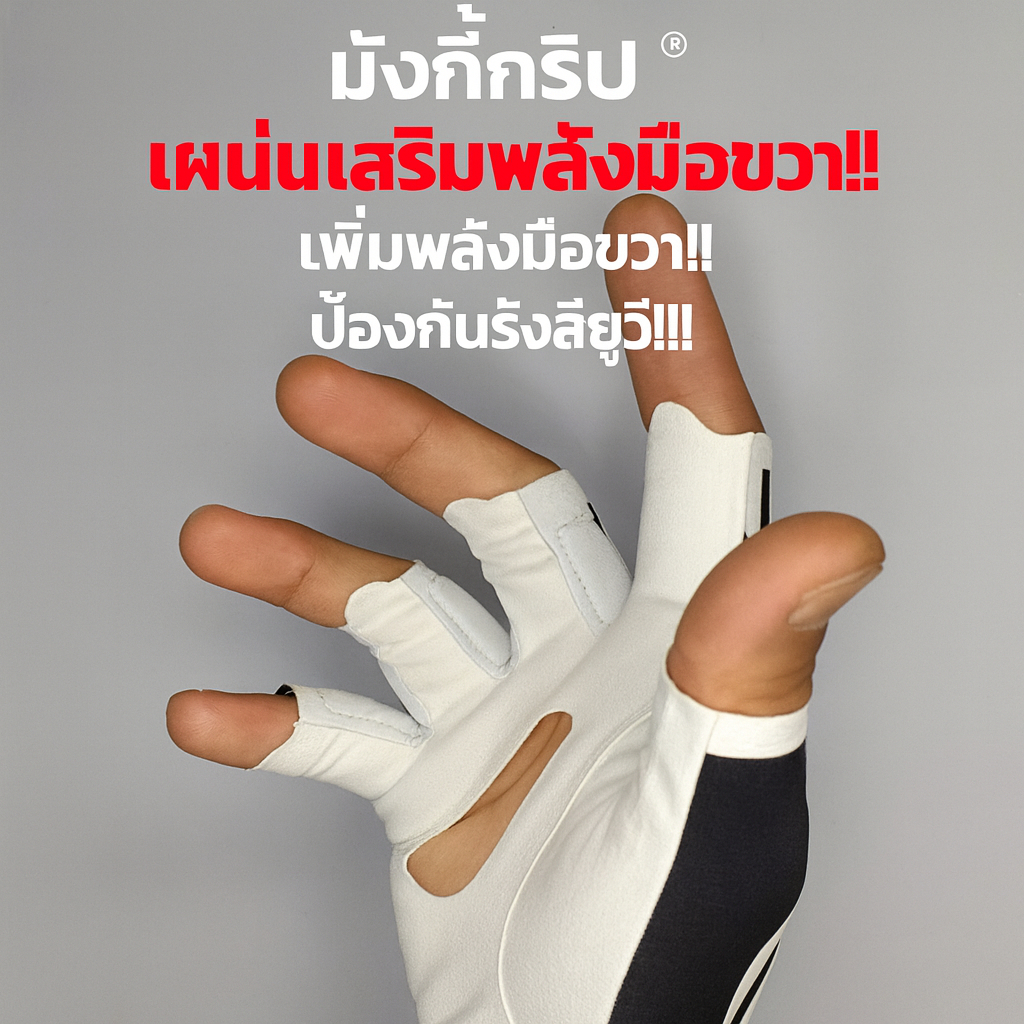 ถุงมือกอล์ฟ Monkey Grip Power Pad สีสำหรับฝ่ามือขวา ออกแบบเพื่อเพิ่มประสิทธิภาพในการเล่น