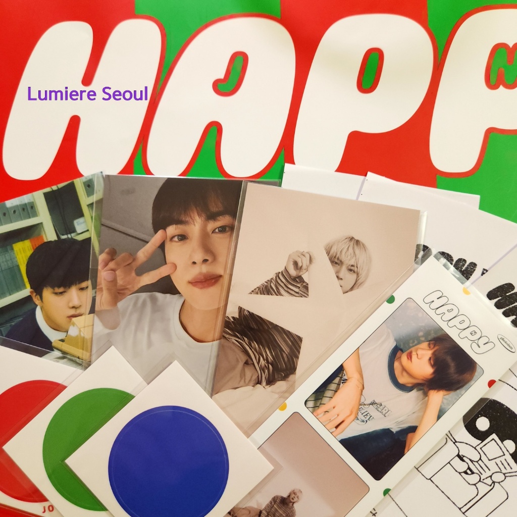 BTS JIN HAPPY POP-UP ชุดเต็มอย่างเป็นทางการ (10 ชิ้น)