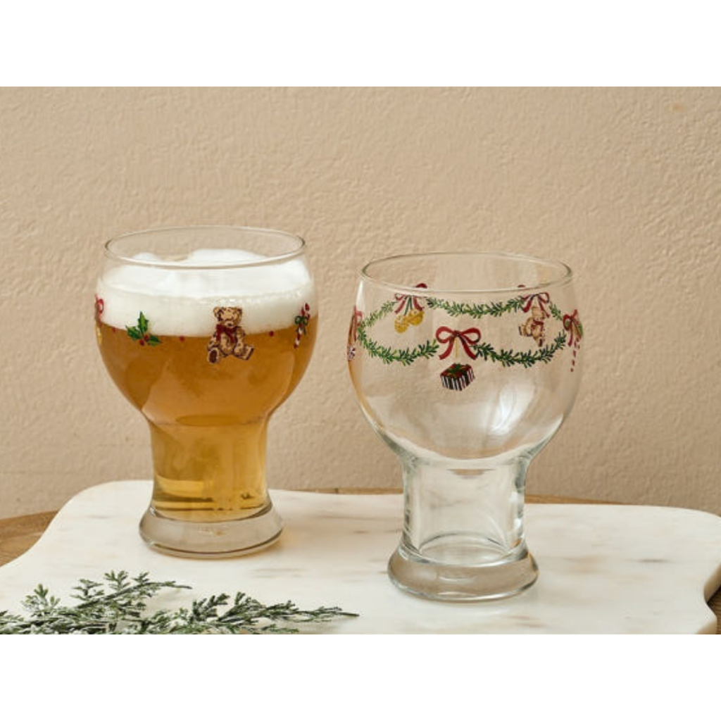[Mordern House] XMAS Holy Bear Barbaria Glass Cup 2P 455ml