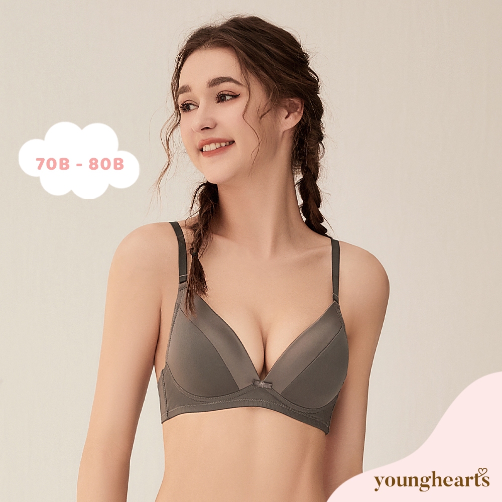 Young Hearts Young Curves Basic Contrast Microfiber Wireless Triangle Bra C03-10369 *Clearance Dec