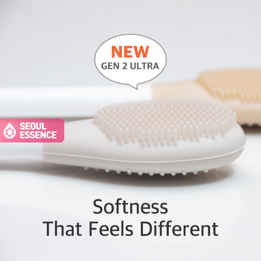 SEOUL ESSENCE 2-in-1 Silicone Spatula & Pore Cleanser Brush (Gen2) – Hygienic Skincare Applicator, Modeling Pack Tool, น้ํายาทําความสะอาดผิวหน้า