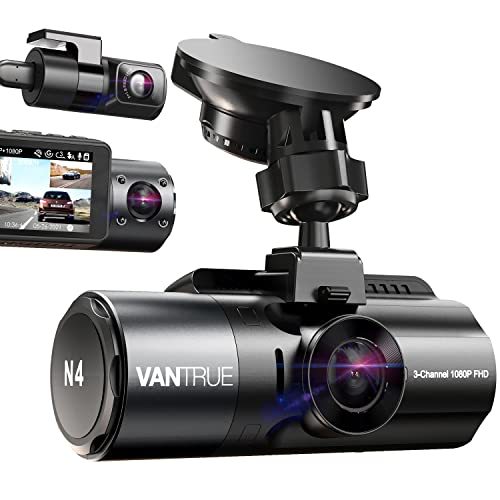 VANTRUE N4 3 ช่อง Dash Cam, 4K + 1080P Dual Channel, 1440P + 4440P + 1080P ด้านหน้าภายในด้านหลังสามท