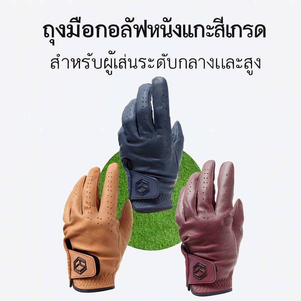 ถุงมือกอล์ฟผู้ชาย ทำจากหนังแกะธรรมชาติ