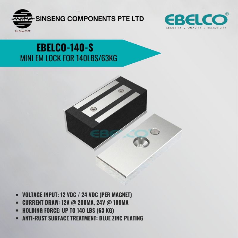Ebelco 140-S Mini EM Lock ล็อคแม่เหล็กไฟฟ้าขนาดเล็กสําหรับ 140lbs/63KG