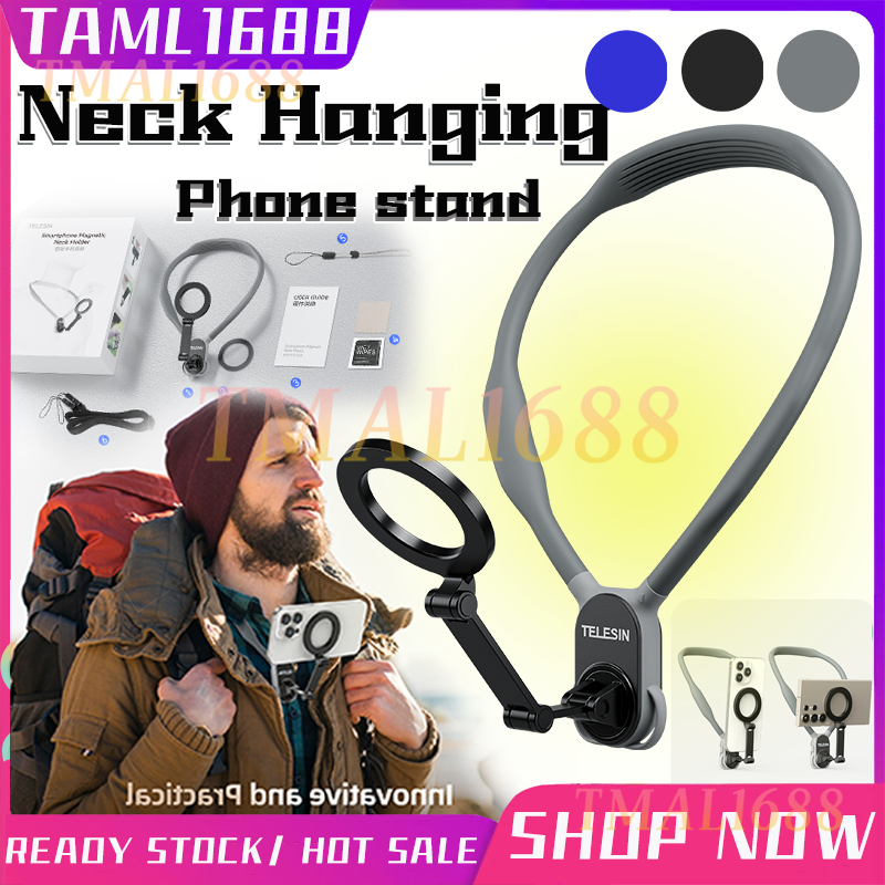 ใหม่ Magnetic Neck Mount สําหรับโทรศัพท์, ที่วางโทรศัพท์มือถือแบบคล้องคอ POV/Vlog Selfie Mount แฮนด์