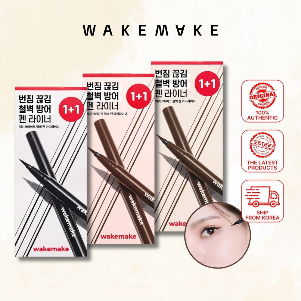 [1+1 Bundle] WAKEMAKE Proof Pen Eyeliner – Penliner Waterproof & Smudge-Proof 3 สี | แต่งตาเกาหลี