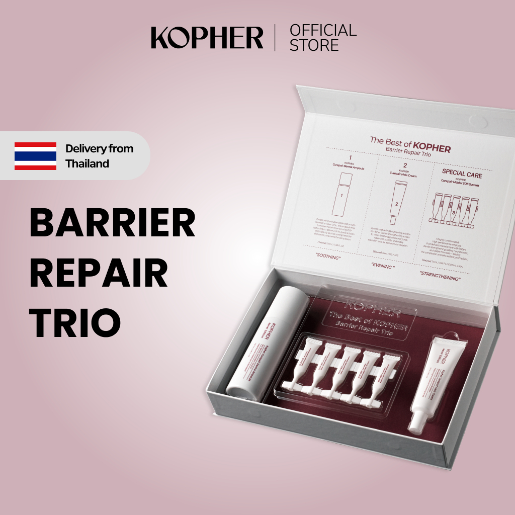 [BEST SELLER] KOPHER 4ever Barrier Repair Trio – มี Derma Ampoule, SOS Ampoule, Mela Cream