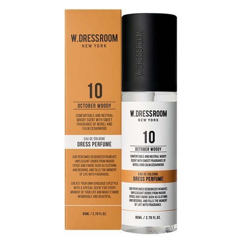 🇰🇷 [สินค้าเกาหลี] W.Dressroom Dress Perfume No.10 ตุลาคม Woody – 80ml, 1pc | กลิ่น Neroli Woody Musk