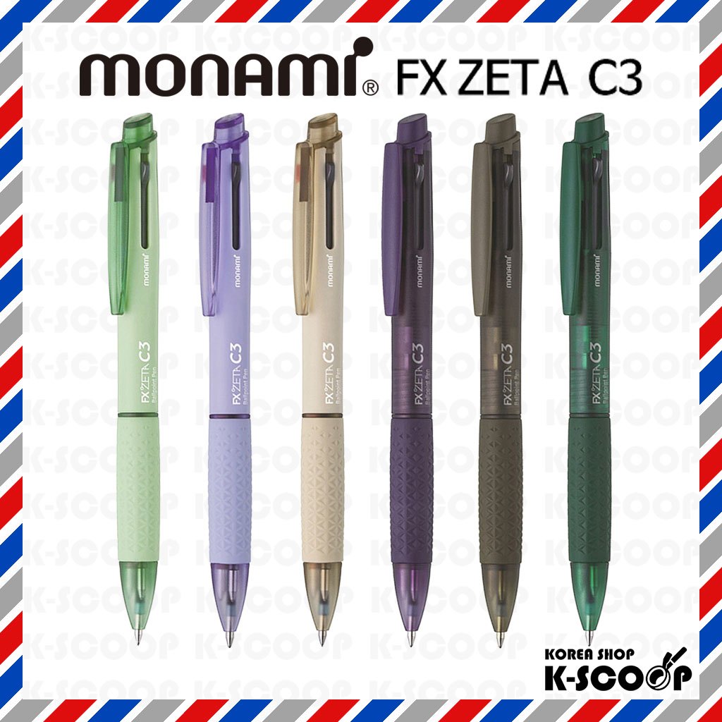 Monami FX ZETA C3 3in1 Multi ปากกาลูกลื่น 0.5 มม. 0.7 มม. – เขียนลื่น, ด้ามจับนุ่ม