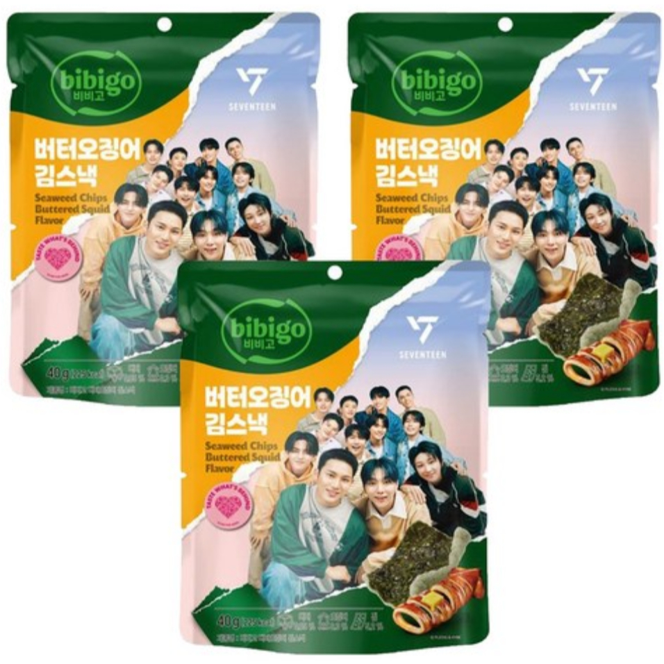 BIBIGO [ใหม่]ขนมสาหร่ายปลาหมึกเนยบิโกะ