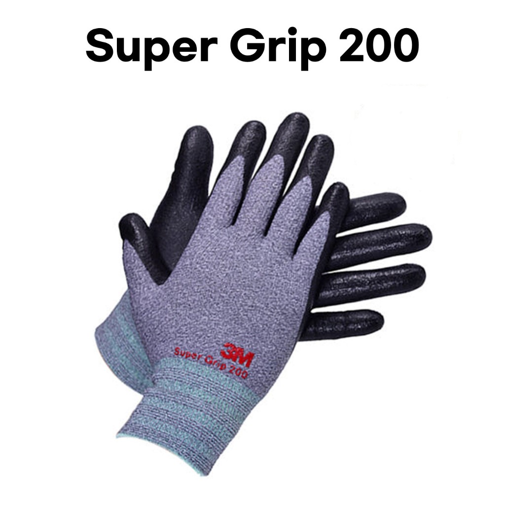 [3M] ถุงมือ Super Grip 200 | มาตรฐาน EN388 | ยึดเกาะยอดเยี่ยม นุ่ม สวมสบาย ทนทาน