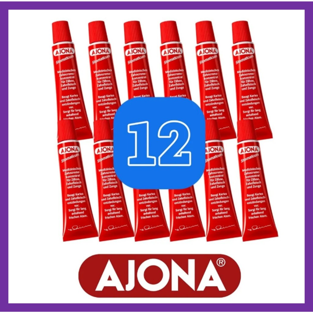 [ AJONA ] GERMANY ยาสีฟัน AJONA ของแท้ 12 ชิ้น ซื้อโดยตรงจากประเทศเยอรมนี 25ml