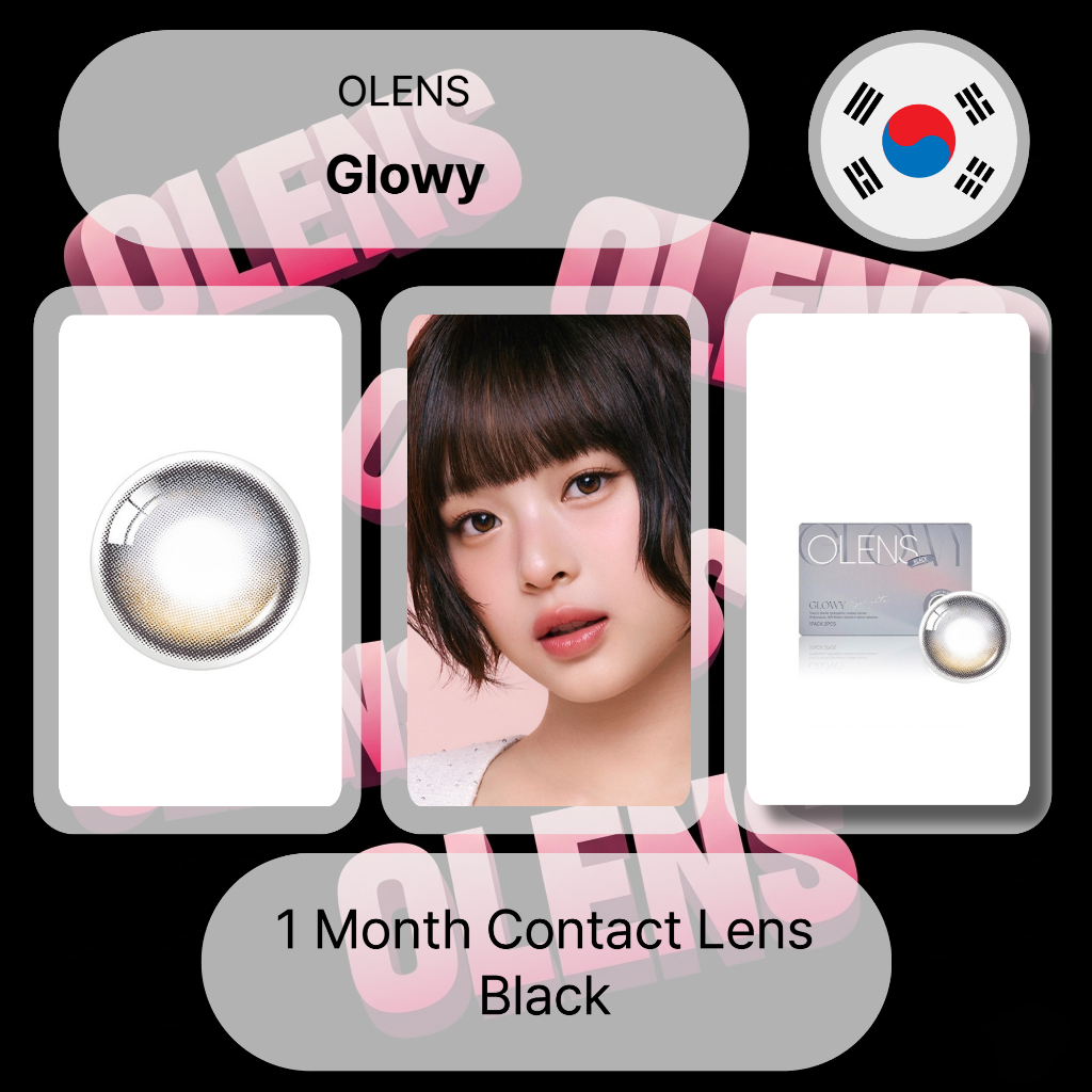 เลนส์ Olens Glowy Black เลนส์ Contatct รายเดือน 2P