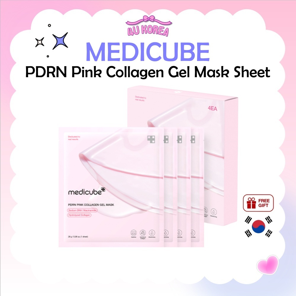 MEDICUBE PDRN Pink Collagen Gel Mask Sheet แผ่นมาส์กคอลลาเจน 4ea/K-BEAUTY