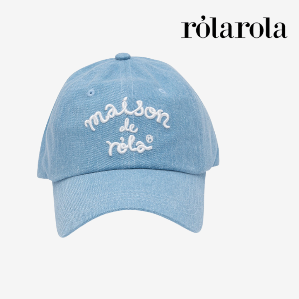 ROLAROLA Maison de Rêve หมวกปักลายแบบบอล캡 สีฟ้าอ่อน สำหรับทุกขนาดศีรษะ