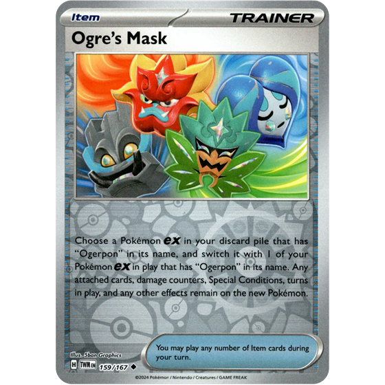 [การ์ดโปเกมอน] Ogres Mask - 159/167 - Uncommon Reverse Holo (Twilight Masquerade) [TWMen]