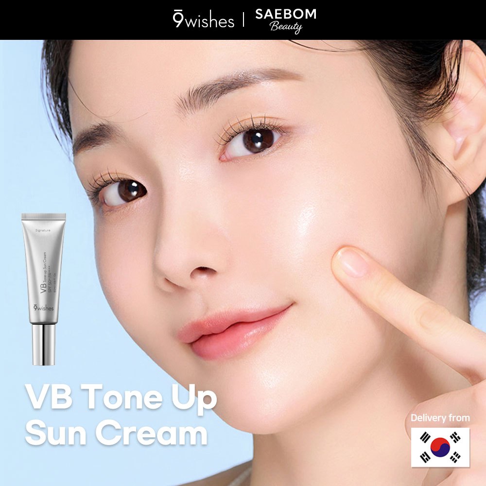 [9wishes] VB Tone-Up Sun Cream Signature 50ml  SPF50+ PA++++, เนื้อบางเบา, Natural Tone-Up & UV Prot