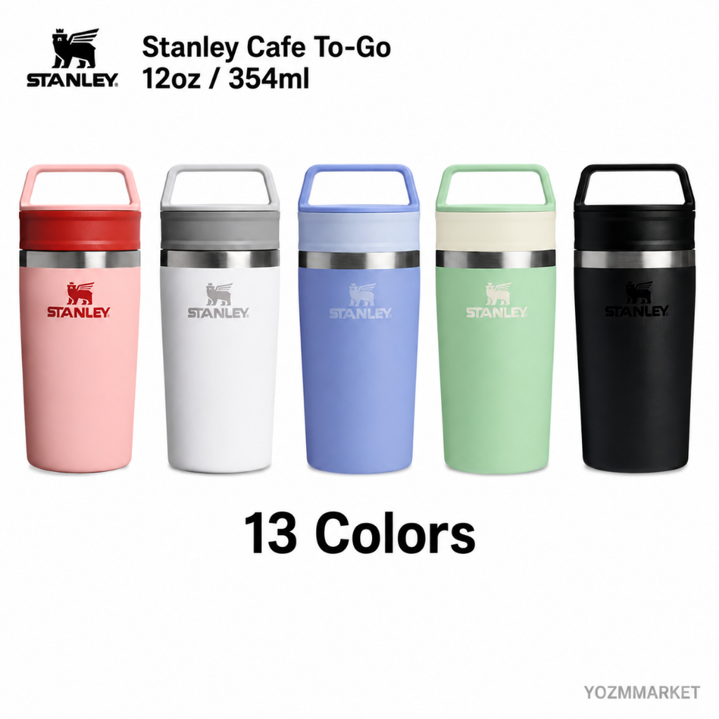 STANLEY CAFE TO-GO TRAVEL MUG 354ML 12OZ แก้วกาแฟสแตนเลสเก็บอุณหภูมิ มีหูจับ พกพาสะดวก หลายสี