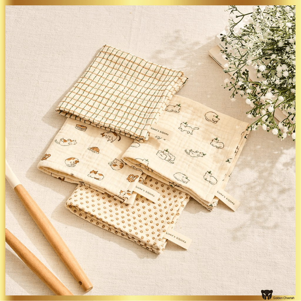 MODERN HOUSE Chubby Cat Multi Gauze Dish 4P Set