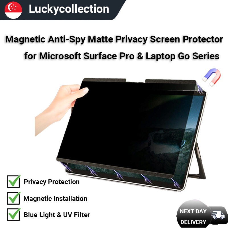 SG 24H SHIP Anti-Spy Magnetic Privacy Screen Protector สําหรับ Microsoft Surface Pro 12/Surface Pro 