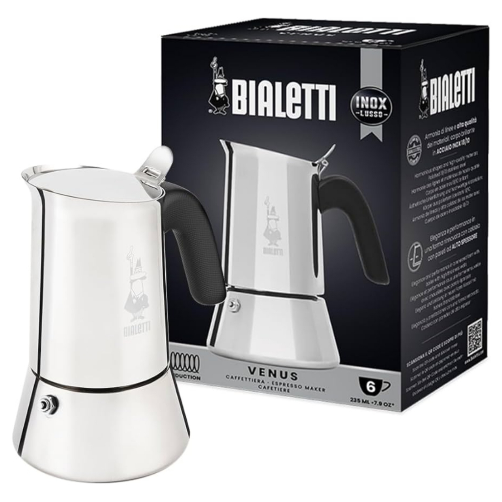 Bialetti New Venus 6 Cups 235ml Induction Stovetop Stainless Steel Espresso Moka Pot จากเกาหลี