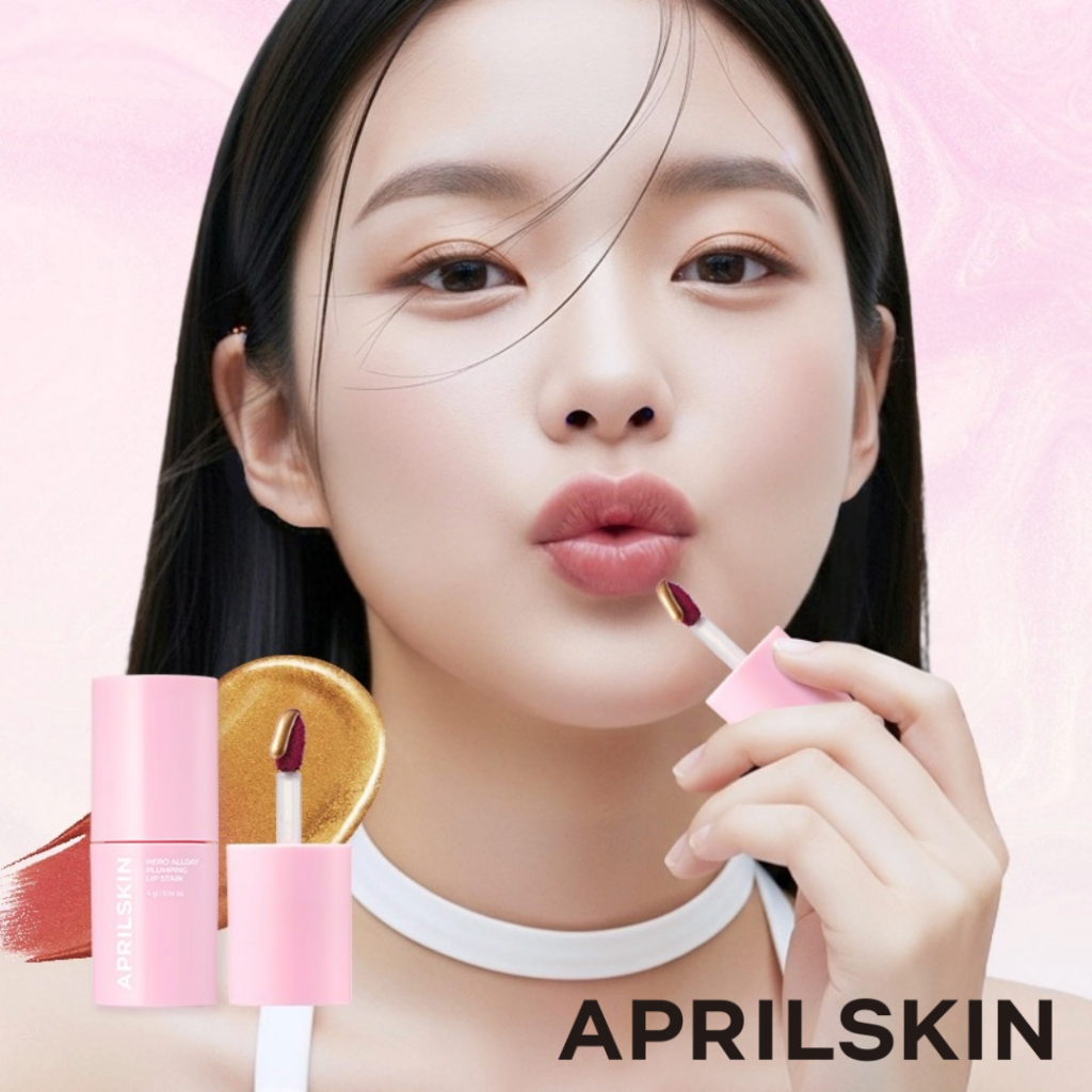 APRILSKIN Hero Allday Plumping Lip Stain ลิปทินท์สักปาก ติดทนนาน 24 ชม. ปากอวบอิ่ม ไม่ติดแมสก์ เครื่องสำอางเกาหลี