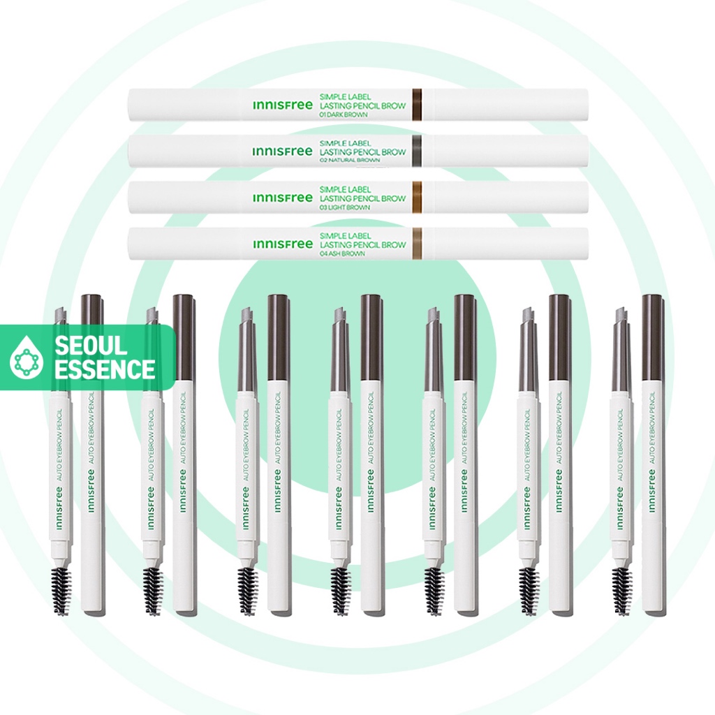 Innisfree Simple Label Lasting Pencil Brow 0.15g / Auto Eyebrow Pencil 0.3g - ดินสอเขียนคิ้ว Hypoallergenic And Vegan-Certified