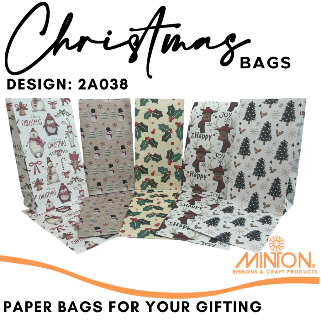 ถุงกระดาษคริสต์มาส Minton ห่อบรรจุภัณฑ์ Xmas
