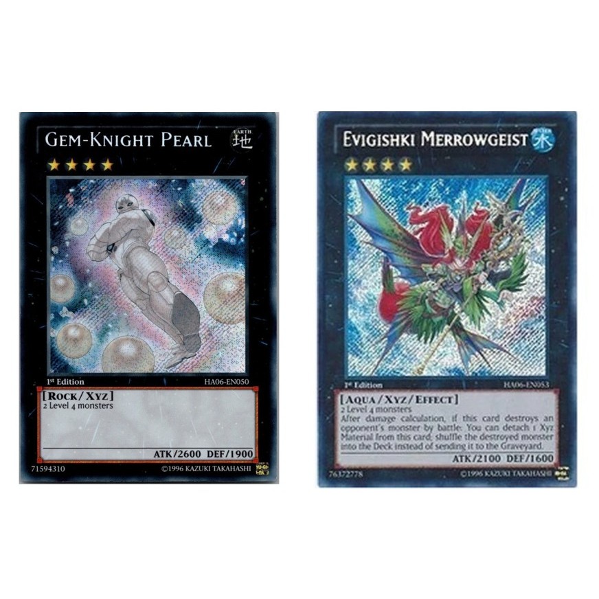 การ์ด Yugioh ภาษาอังกฤษ Gem-Knight Pearl HA06-EN050 SE รุ่นที่ 1/Evigishki Merrowgeist HA06-EN053 SE