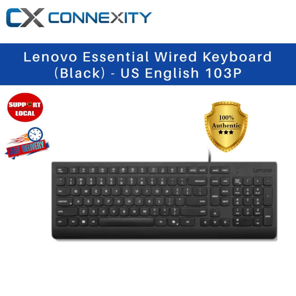 Lenovo Essential คีย์บอร์ดแบบมีสาย 4Y41R64633 ภาษาอังกฤษ