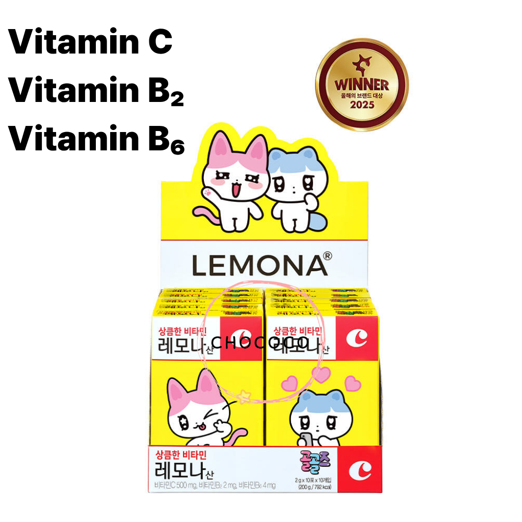 [เกาหลี]🇰🇷 LEMONA 2g x 100 แท่งKOREAN VITAMIN C VITAMIN B2 B6GOLGOLZ