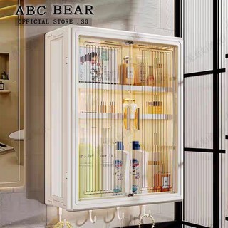 【 SG Stock 】 Bathroom Kitchen Wall Mounted Storage Cabinet Cosmetics Waterproof Storage Box Multi layer Storage Cabinet