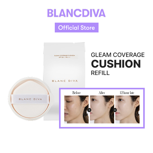 [BLANC DIVA] GLEAM COVERAGE CUSHION REFILL13G SPF 50+/PA+++  | คอนซีลเลอร์ รองพื้น กึ่งแมตต์ แบรนด์เ