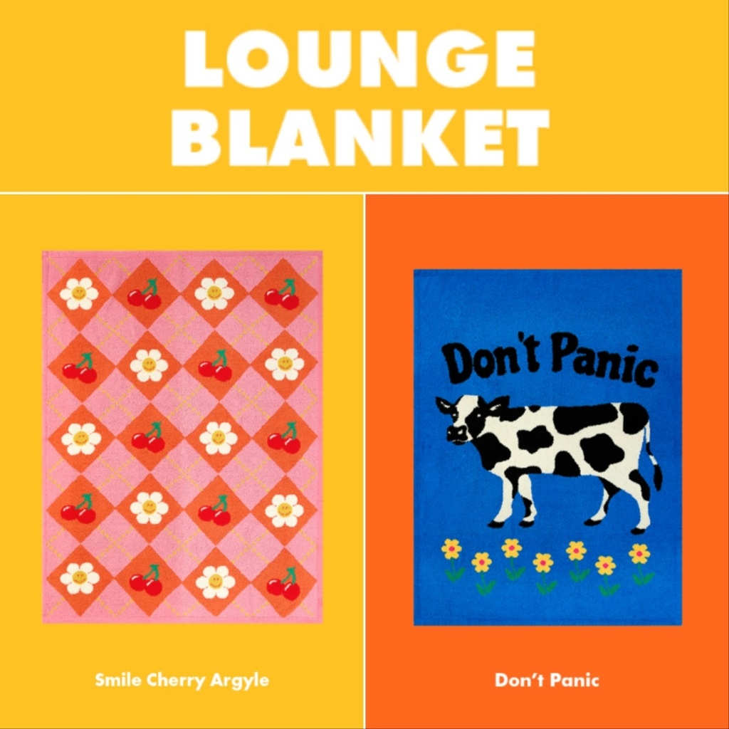 Wiggle Wiggle ผ้าห่มเลานจ์ – Smile Cherry Argyle / Dont Panic