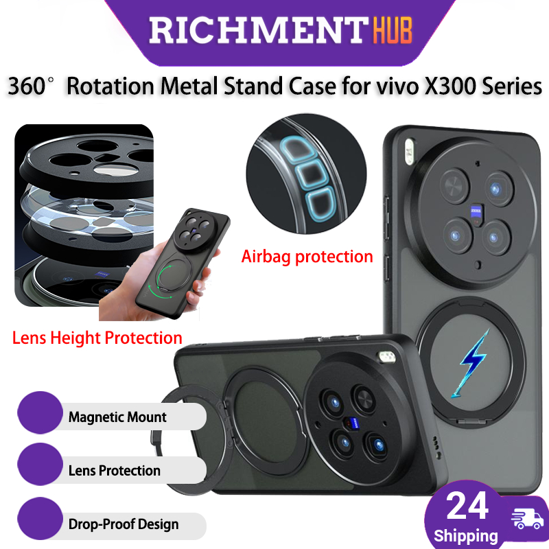 SG 24H SHIP 360 หมุนแม่เหล็กเคสโทรศัพท์สําหรับ VIVO X300 Ultra/ X300/X300s/X300Pro พร้อมกันชนกันกระแ
