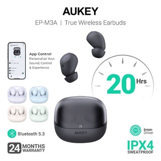 Aukey EP-M3A True Wireless Earbuds with Personalised App Control, Crystal Clear Calls, Long Playtime & Bluetooth 5.4