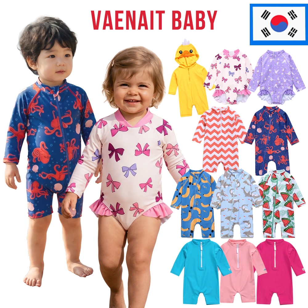 [KOREA Vaenait BABY] ชุดว่ายน้ําวันพีช ป้องกัน UPF 50+ 0-2 ปี พร้อมสแน็ปเปลี่ยนเร็ว สําหรับเด็กผู้ชาย ผู้หญิง set2