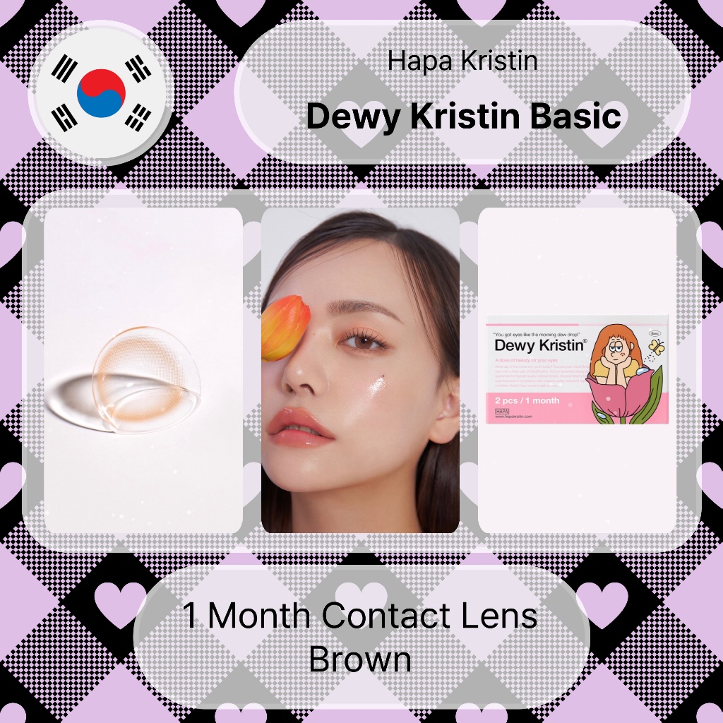Hapa Kristin Dewy Basic Brown คอนแทคเลนส์รายเดือน 2P