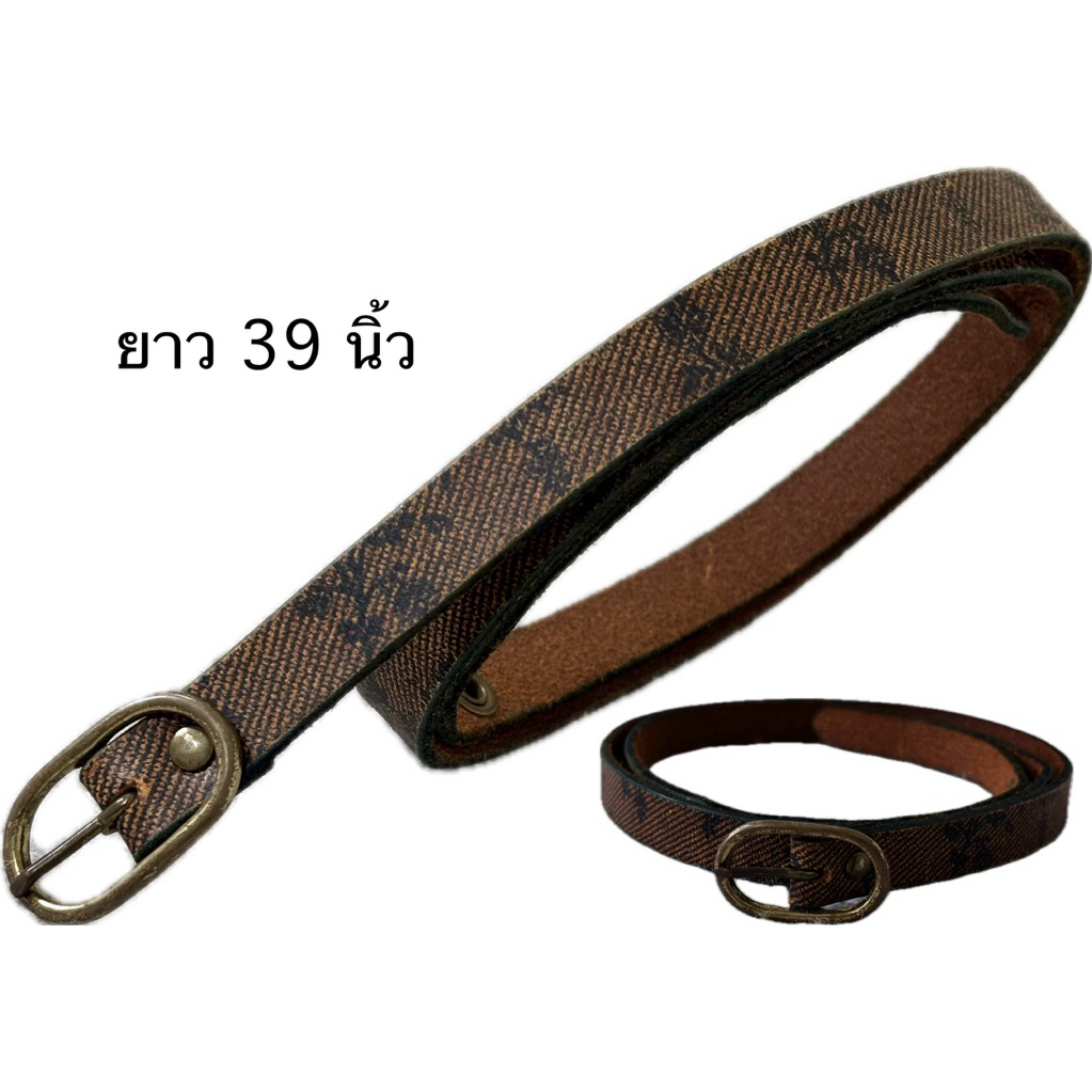 Z19 เข็มขัดแคนวาสลาย Monogram ขนาด 30-35นิ้ว  มือสอง ขายตามสภาพ