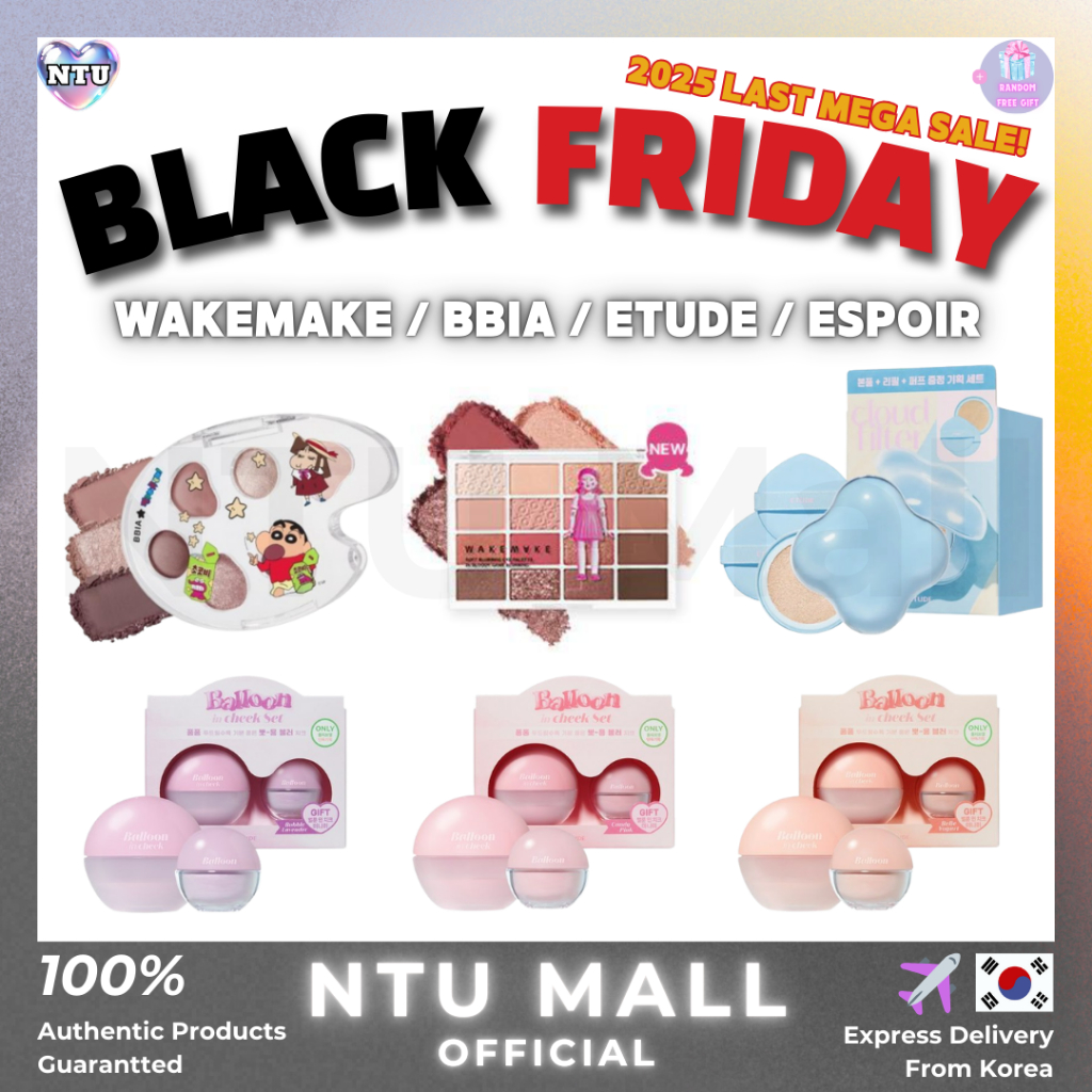 [WAKEMAKE / BBIA / ETUDE / ESPOIR] NTU MALL Black Friday Mega Sale (พาเล็ต / คุชชั่น / ลิป / แก้ม)