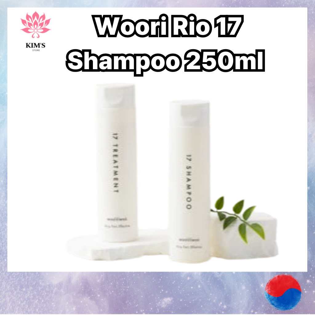 ส่วนผสมจากธรรมชาติ Woori Rio 17 Shampoo 250ml ซึ่งเป็นวอลลุ่มผมเย้ายวนใจและผมร่วง ผลิตโดยนักแสดง Cha