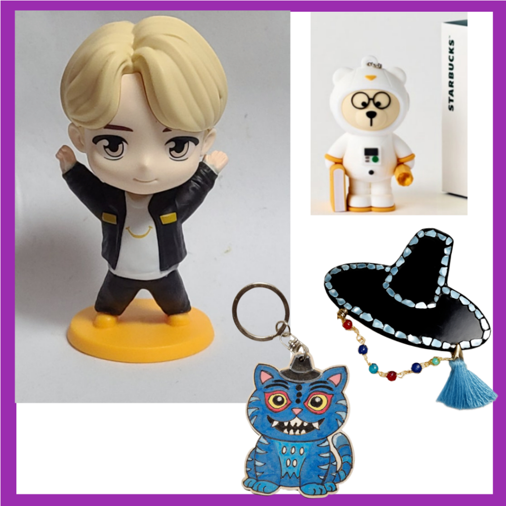 BTS) ฟิกเกอร์ Jimin ของ McDonald/พวงกุญแจ Starbucks Scorpio,/KPOP Demon Hunters merch Gat, พวงกุญแจด