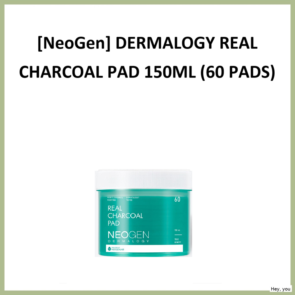 [NeoGen] DERMALOGY REAL CHARCOAL PAD 150ml (60 แผ่น) / Charcoal Pore Vacuum & Sebum Control โดย เฮ้ 