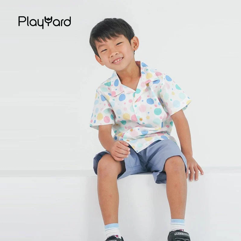 Boy Shirt Aloha Shirt - Maru Maru (สีขาว)