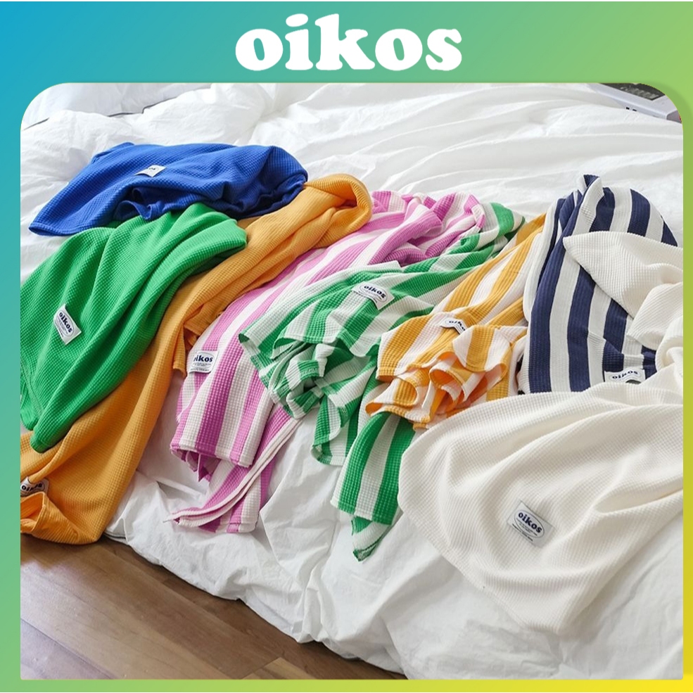 [OIKOS] ผ้าห่มวาฟเฟิลฤดูร้อน | ผ้าห่มงีบหลับปรับอากาศ | 8 สี