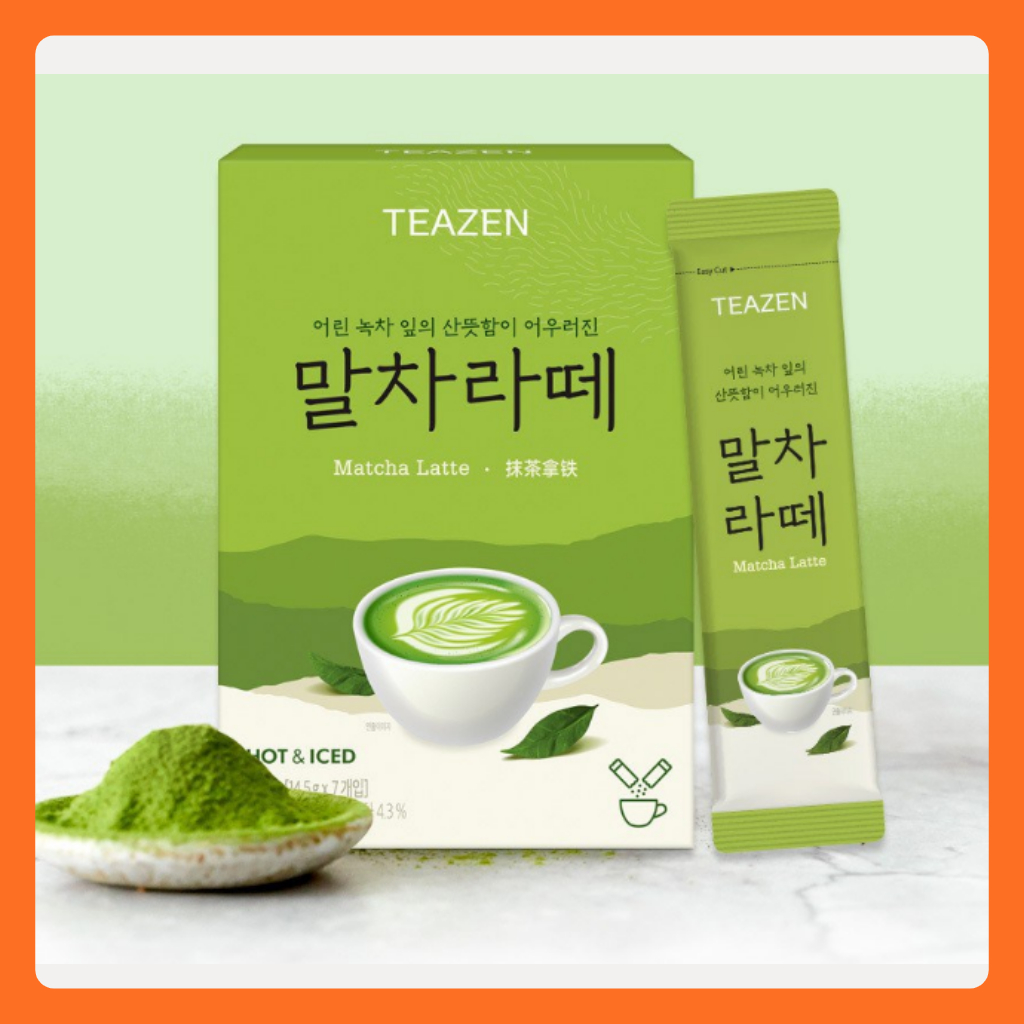 [TEAZEN] Matcha Latte Stick 14.5g  7 / Premium Matcha Latte · โฟมนมครีม · Easy Stick Type · Made in Korea